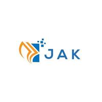 jak creative initiales croissance graphique lettre logo concept. création de logo de finance d'entreprise jak.création de logo de comptabilité de réparation de crédit jak sur fond blanc. jak creative initiales croissance graphique lettre vecteur