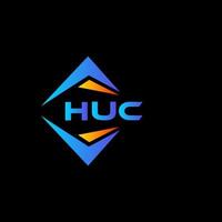 création de logo de technologie abstraite huc sur fond noir. concept de logo de lettre initiales créatives huc. vecteur