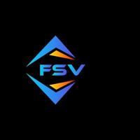 création de logo de technologie abstraite fsv sur fond noir. concept de logo de lettre initiales créatives fsv. vecteur