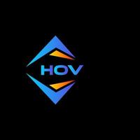 création de logo de technologie abstraite hov sur fond noir. hv concept de logo de lettre initiales créatives. vecteur