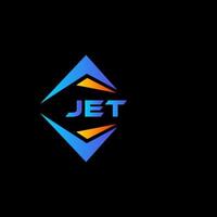création de logo de technologie abstraite jet sur fond noir. concept de logo de lettre initiales créatives jet. vecteur