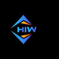 hiw création de logo de technologie abstraite sur fond noir. hiw concept de logo de lettre initiales créatives. vecteur
