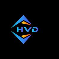 création de logo de technologie abstraite hvd sur fond noir. concept de logo de lettre initiales créatives hvd. vecteur