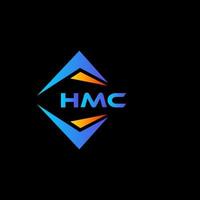 création de logo de technologie abstraite hmc sur fond noir. concept de logo de lettre initiales créatives hmc. vecteur