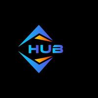 création de logo de technologie abstraite hub sur fond noir. concept de logo de lettre initiales créatives hub. vecteur