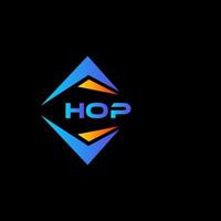 création de logo de technologie abstraite de houblon sur fond noir. concept de logo de lettre initiales créatives hop. vecteur