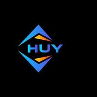 huy création de logo de technologie abstraite sur fond noir. huy concept de logo de lettre initiales créatives. vecteur