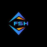 création de logo de technologie abstraite fsh sur fond noir. fsh creative initiales lettre logo concept. vecteur