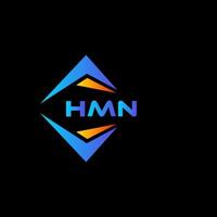 création de logo de technologie abstraite hmn sur fond noir. concept de logo de lettre initiales créatives hmn. vecteur