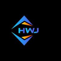 création de logo de technologie abstraite hwj sur fond noir. hwj concept de logo de lettre initiales créatives. vecteur