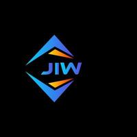 création de logo de technologie abstraite jiw sur fond noir. concept de logo de lettre initiales créatives jiw. vecteur