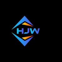 création de logo de technologie abstraite hjw sur fond noir. concept de logo de lettre initiales créatives hjw. vecteur