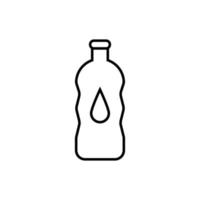 icône de ligne isolée de bouteille d'eau. trait modifiable. signe vectoriel pour les publicités, les magasins, les magasins, les articles, l'interface utilisateur, les applications, les sites. signe minimaliste dessiné avec une ligne noire