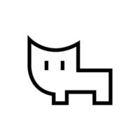 icône de chat dans le style d'art en ligne pour l'impression et la conception. illustration vectorielle. vecteur