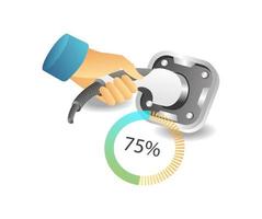 concept d'illustration 3d isométrique à plat de surveillance de charge de voiture électrique vecteur