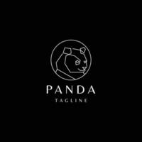 modèle de conception d'icône de logo de tête de panda abstrait vecteur