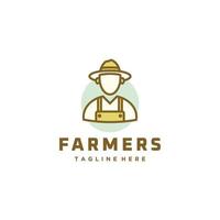 agriculteur vecteur figure pictogramme vintage logo design icône vecteur