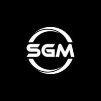 création de logo de lettre sgm en illustration. logo vectoriel, dessins de calligraphie pour logo, affiche, invitation, etc. vecteur