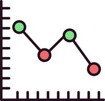 icône de vecteur de graphique linéaire