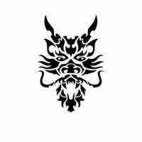 logo tête de dragon tribal. conception de tatouage. illustration vectorielle de pochoir animal vecteur