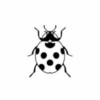 symbole du logo coccinelle. conception de pochoir. illustration vectorielle de tatouage animal. vecteur