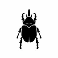 symbole du logo coléoptère. conception de pochoir. illustration vectorielle de tatouage animal. vecteur