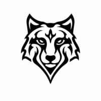 logo tête de loup tribal. conception de tatouage. illustration vectorielle de pochoir animal vecteur