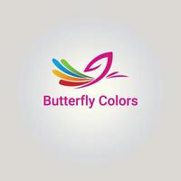 logo couleurs papillon vecteur