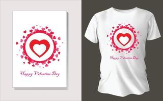 conception de tee shirt spécial saint valentin vecteur