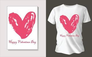 conception de tee shirt spécial saint valentin vecteur