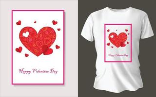 conception de tee shirt spécial saint valentin vecteur