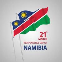 le jour de l'indépendance de la namibie avec le drapeau namibien vecteur