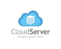 logo d'hébergement de serveur cloud vecteur