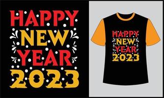 bonne année 2023 typographie illustration conception de t shirt vecteur