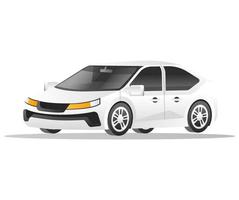 concept plat isométrique illustration 3d du personnage de modèle de voiture de berline de luxe blanc selver vecteur