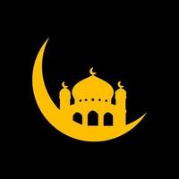 lune mosquée islam logo icône symbole vecteur