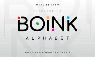 boink typographie amusante abstraite simple à la mode. police de type logo urbain vecteur