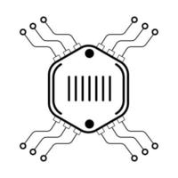 illustration vectorielle de microcircuit linéaire vecteur