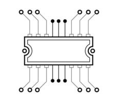 illustration vectorielle de microcircuit linéaire vecteur