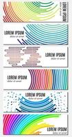 ensemble de six bannières d'en-tête abstraites colorées avec des lignes courbes et place pour le texte. arrière-plans vectoriels pour la conception de sites Web. vecteur