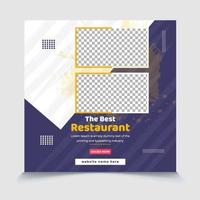 le meilleur fichier vectoriel eps de modèle de publication de médias sociaux de magasin de promotion de nourriture de restaurant