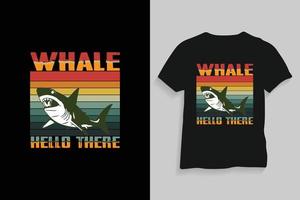 citation d'impression de typographie de baleine design de t-shirt vintage accrocheur vecteur