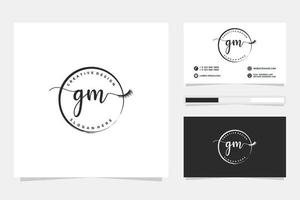 collections initiales de logo féminin gm et modèle de carte de visite vecteur premium