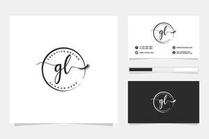 collections initiales de logo féminin gl et modèle de carte de visite vecteur premium