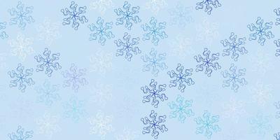 texture de doodle vecteur bleu clair avec des fleurs.