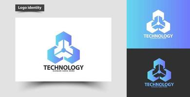 création de logo d'entreprise de technologie vecteur
