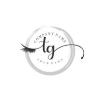 initiale tg logo écriture salon de beauté mode luxe moderne monogramme vecteur