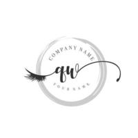initial qw logo écriture salon de beauté mode luxe moderne monogramme vecteur