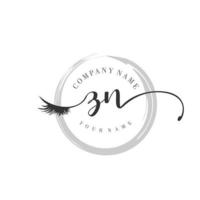 initiale zn logo écriture salon de beauté mode luxe moderne monogramme vecteur
