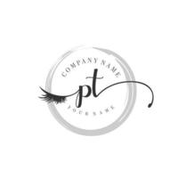 initiale pt logo écriture salon de beauté mode luxe moderne monogramme vecteur